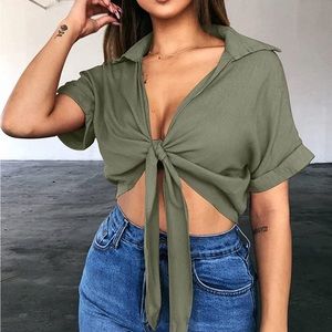 NEW wrap shirt size medium.